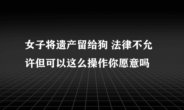 女子将遗产留给狗 法律不允许但可以这么操作你愿意吗