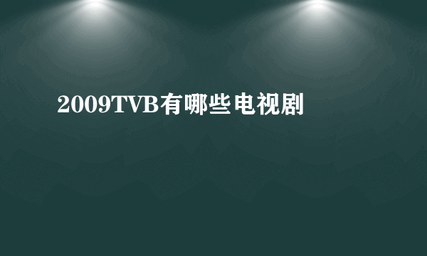 2009TVB有哪些电视剧