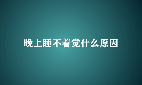 晚上睡不着觉什么原因