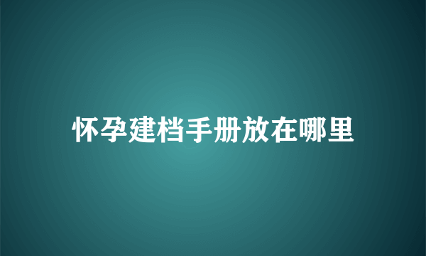 怀孕建档手册放在哪里