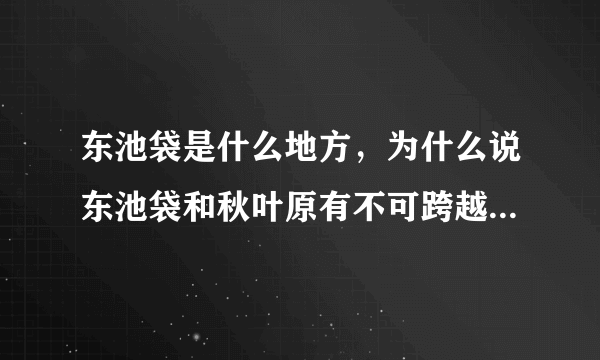 东池袋是什么地方，为什么说东池袋和秋叶原有不可跨越的障碍？