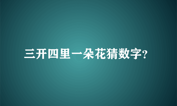 三开四里一朵花猜数字？