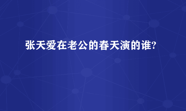 张天爱在老公的春天演的谁?