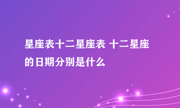 星座表十二星座表 十二星座的日期分别是什么