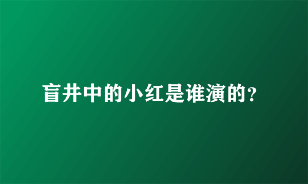 盲井中的小红是谁演的？