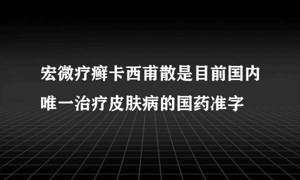 宏微疗癣卡西甫散是目前国内唯一治疗皮肤病的国药准字