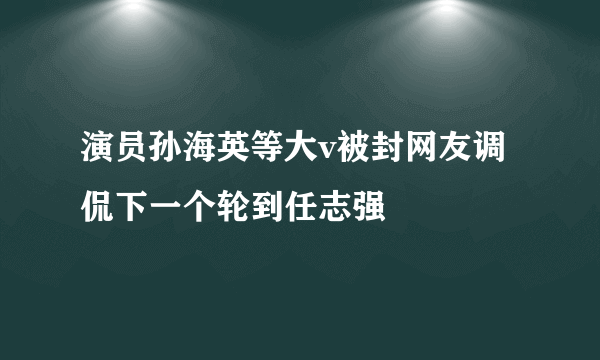 演员孙海英等大v被封网友调侃下一个轮到任志强