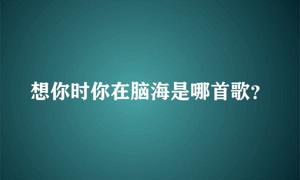 想你时你在脑海是哪首歌？