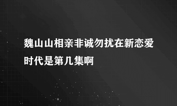 魏山山相亲非诚勿扰在新恋爱时代是第几集啊