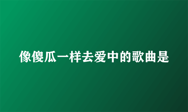 像傻瓜一样去爱中的歌曲是