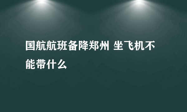 国航航班备降郑州 坐飞机不能带什么