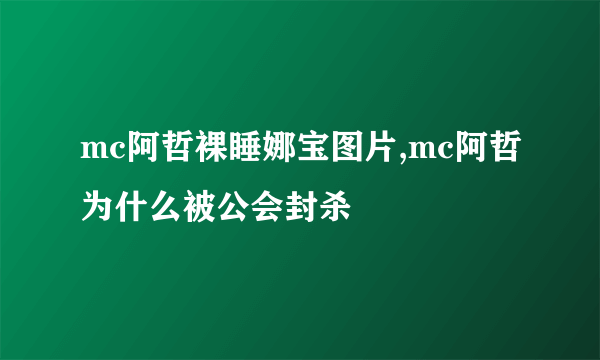 mc阿哲裸睡娜宝图片,mc阿哲为什么被公会封杀