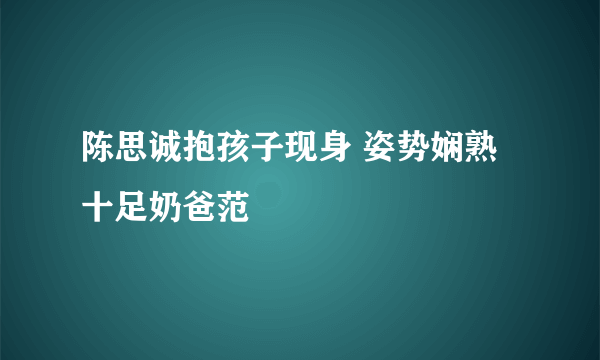 陈思诚抱孩子现身 姿势娴熟十足奶爸范