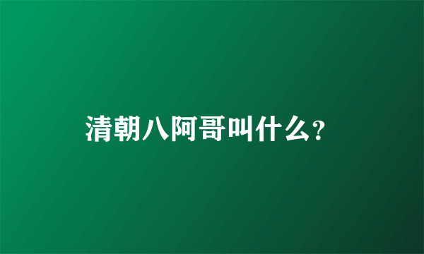 清朝八阿哥叫什么？