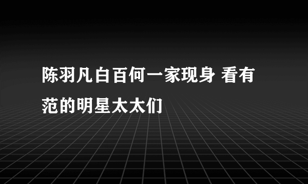 陈羽凡白百何一家现身 看有范的明星太太们