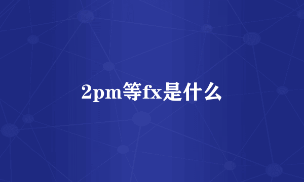 2pm等fx是什么