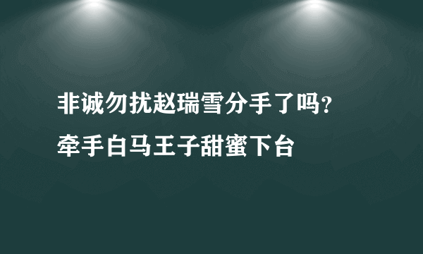 非诚勿扰赵瑞雪分手了吗？ 牵手白马王子甜蜜下台