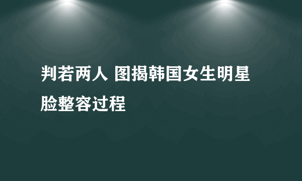 判若两人 图揭韩国女生明星脸整容过程