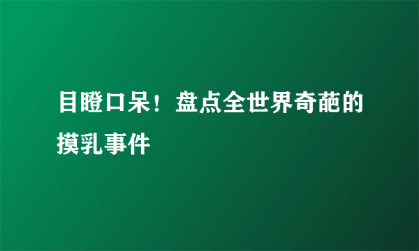 目瞪口呆！盘点全世界奇葩的摸乳事件