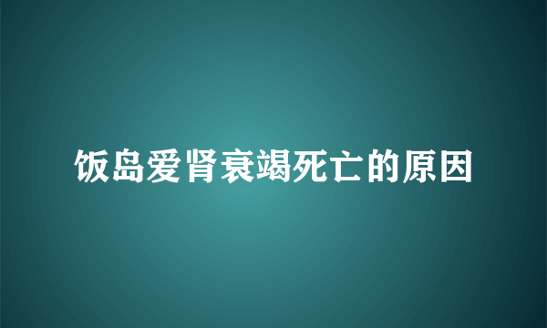 饭岛爱肾衰竭死亡的原因