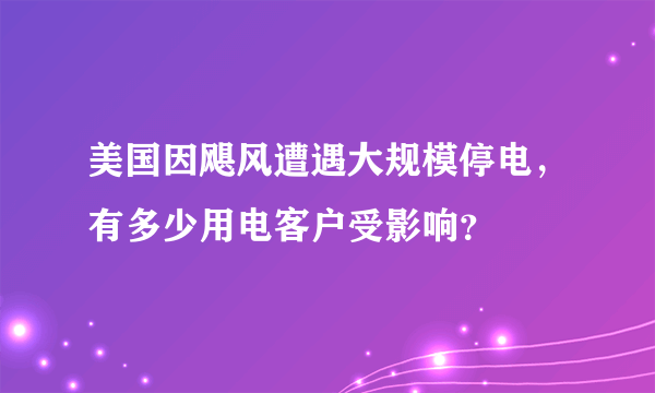 美国因飓风遭遇大规模停电，有多少用电客户受影响？