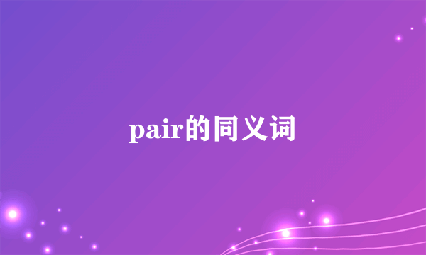 pair的同义词