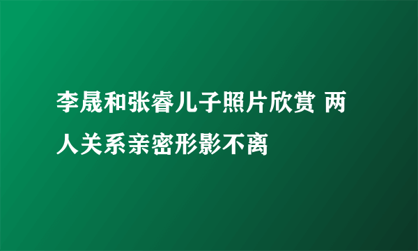 李晟和张睿儿子照片欣赏 两人关系亲密形影不离