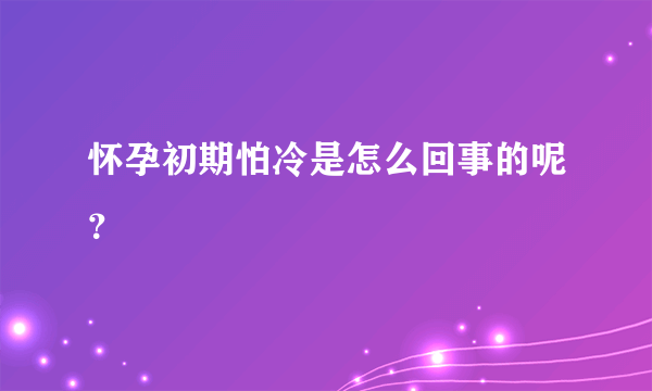 怀孕初期怕冷是怎么回事的呢？