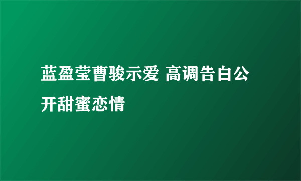 蓝盈莹曹骏示爱 高调告白公开甜蜜恋情