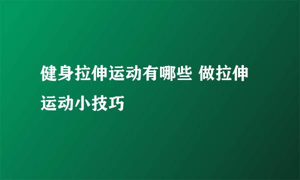 健身拉伸运动有哪些 做拉伸运动小技巧