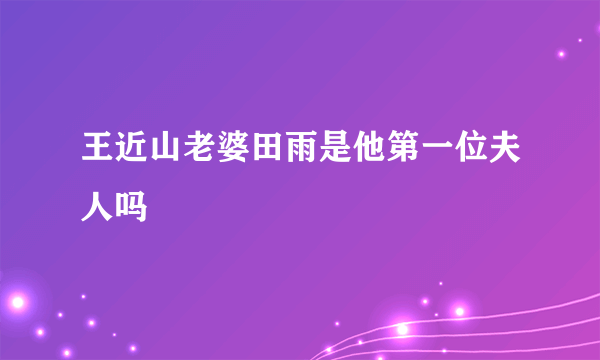 王近山老婆田雨是他第一位夫人吗