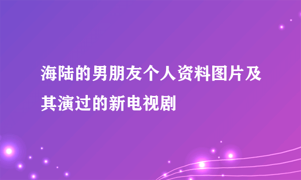 海陆的男朋友个人资料图片及其演过的新电视剧