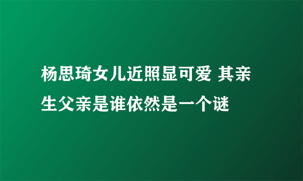 杨思琦女儿近照显可爱 其亲生父亲是谁依然是一个谜