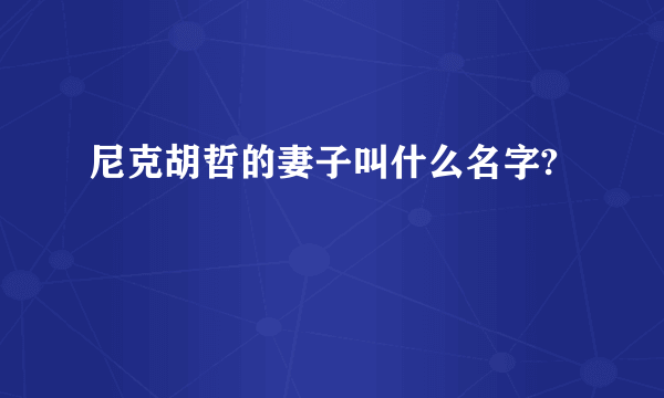 尼克胡哲的妻子叫什么名字?