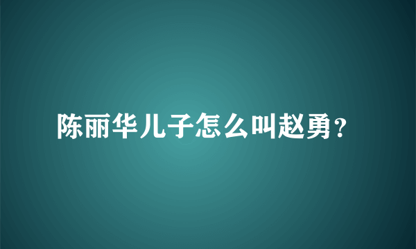 陈丽华儿子怎么叫赵勇？