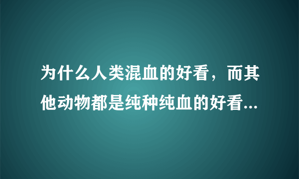 为什么人类混血的好看，而其他动物都是纯种纯血的好看？例如猫狗