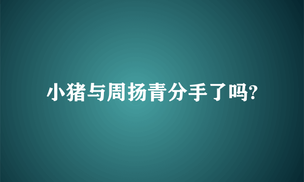 小猪与周扬青分手了吗?