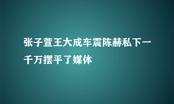 张子萱王大成车震陈赫私下一千万摆平了媒体