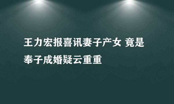 王力宏报喜讯妻子产女 竟是奉子成婚疑云重重