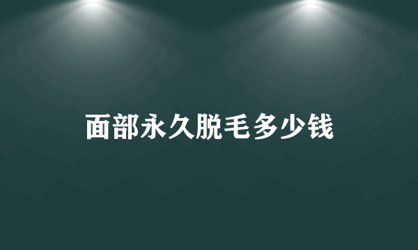 面部永久脱毛多少钱