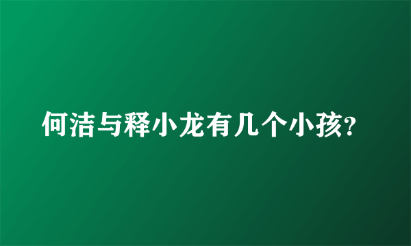 何洁与释小龙有几个小孩？