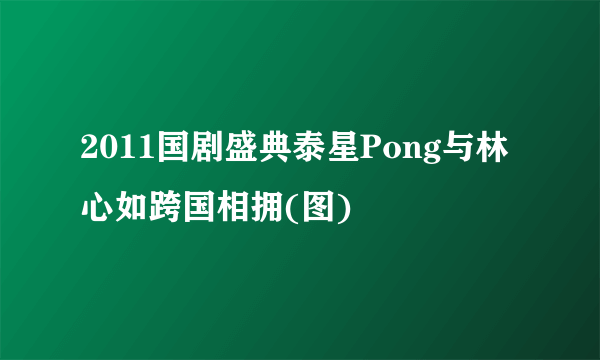 2011国剧盛典泰星Pong与林心如跨国相拥(图)