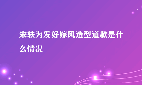 宋轶为发好嫁风造型道歉是什么情况