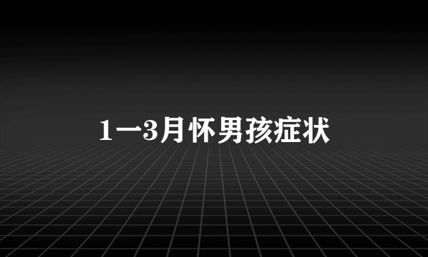 1一3月怀男孩症状