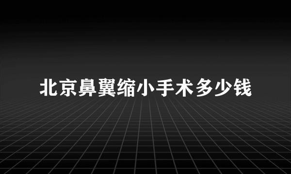 北京鼻翼缩小手术多少钱