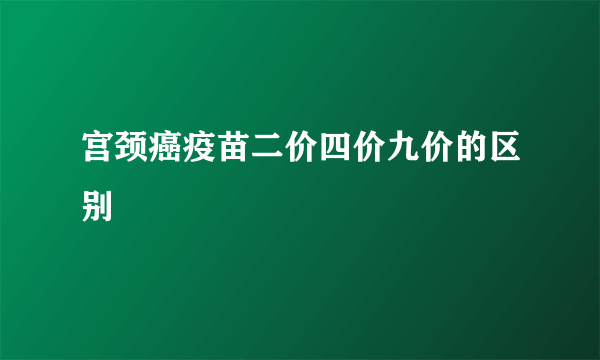 宫颈癌疫苗二价四价九价的区别