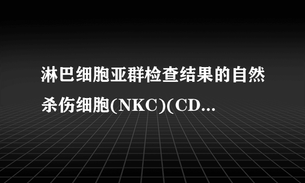 淋巴细胞亚群检查结果的自然杀伤细胞(NKC)(CD3-CD56)检查项目结果14.2正常吗