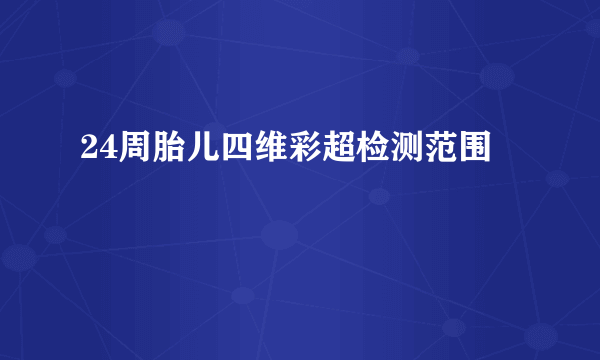 24周胎儿四维彩超检测范围