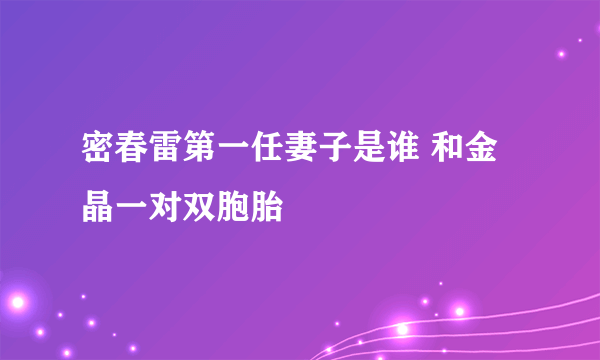 密春雷第一任妻子是谁 和金晶一对双胞胎