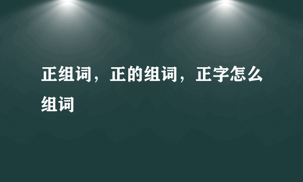 正组词，正的组词，正字怎么组词